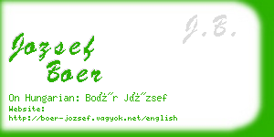 jozsef boer business card